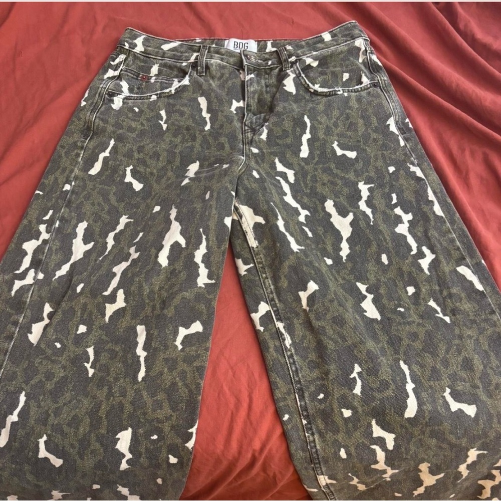 BDG Olive Camo Wide Leg Jeans